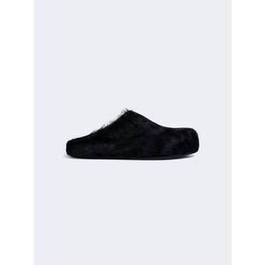 NEW MARNI men's long hair calfskin fussbett sabot shoes in black
